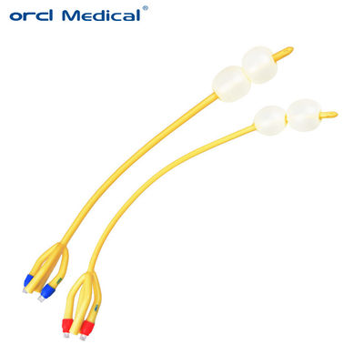 Silikon beschichtet Latex Foley Katheter 4 Weg Doppelballon für Urologie Chirurgie