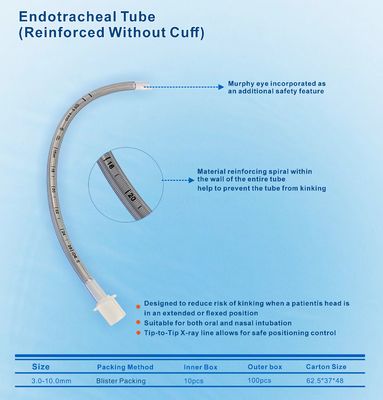 Medizinische Geräte Latexfrei verstärkte PVC Manschetten / ungeschickt 2,0-10,0 mm Endotrachealrohr pädiatrischer Gebrauch